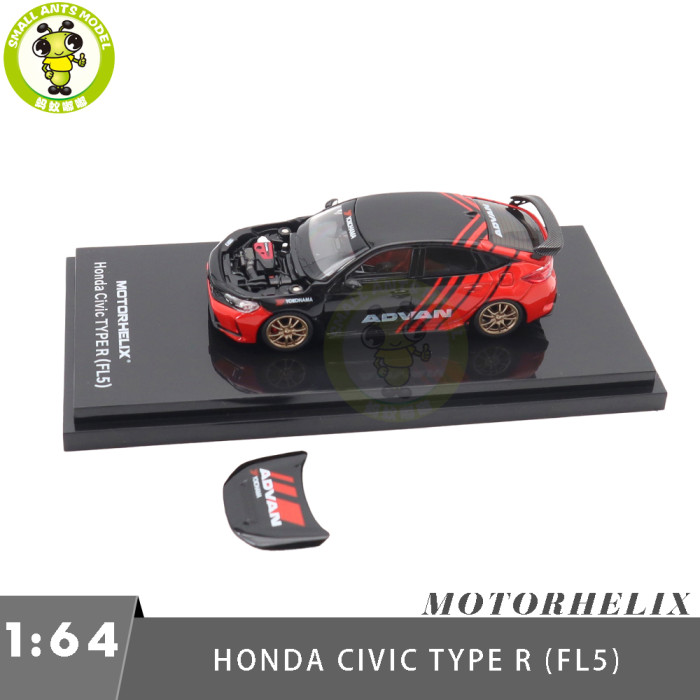 1/64 MOTORHELIX Honda Civic TYPE R (FL5) Advan Livery Diecast Model Toy Car Gifts For Father Friends