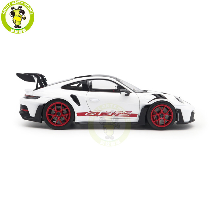 1/18 Porsche 911 GT3 RS 2022 Weissach Pack Norev 187373 White Pyro Red Diecast Model Toys Car Gifts For Friends Father