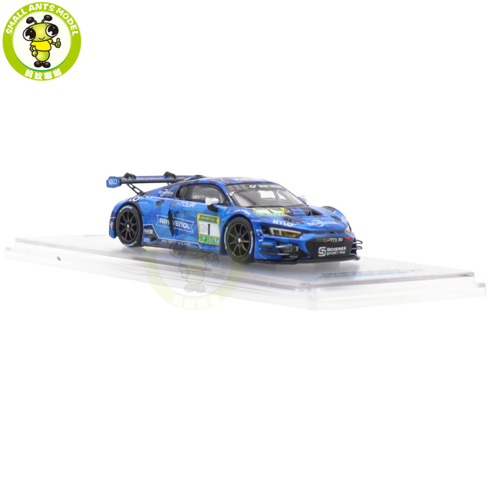 1/64 Kiloworks Audi R8 LMS GT3 EVO II 2025 Scherer Sport PHX Diecast Model Toys Car Boys Girls Gifts