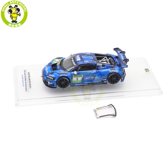 1/64 Kiloworks Audi R8 LMS GT3 EVO II 2025 Scherer Sport PHX Diecast Model Toys Car Boys Girls Gifts