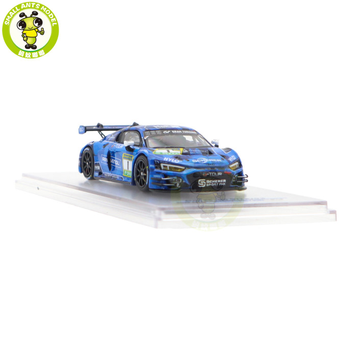 1/64 Kiloworks Audi R8 LMS GT3 EVO II 2025 Scherer Sport PHX Diecast Model Toys Car Boys Girls Gifts