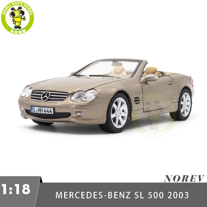 1/18 Mercedes Benz SL 500 2003 Type R230 Norev 183843 Travertin Beige Metallic Diecast Model Toys Car Gifts For Father Friends