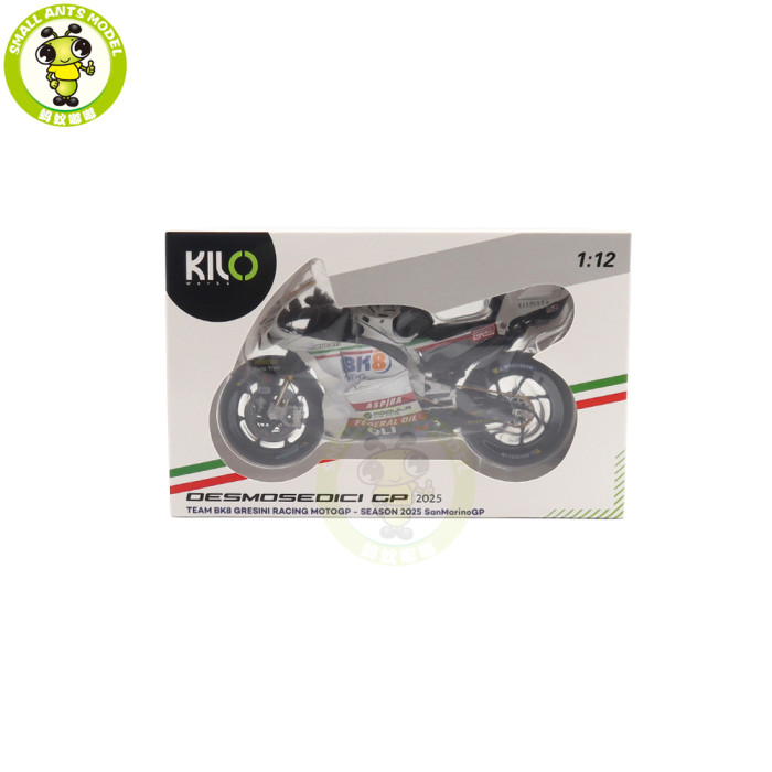 1/12 Kiloworks TEAM BK8 Gresini MOTOGP 2025 San Marino GP Ducati Desmosedici GP24 Diecast Motorcycle Model Toys Gifts For Father Friends