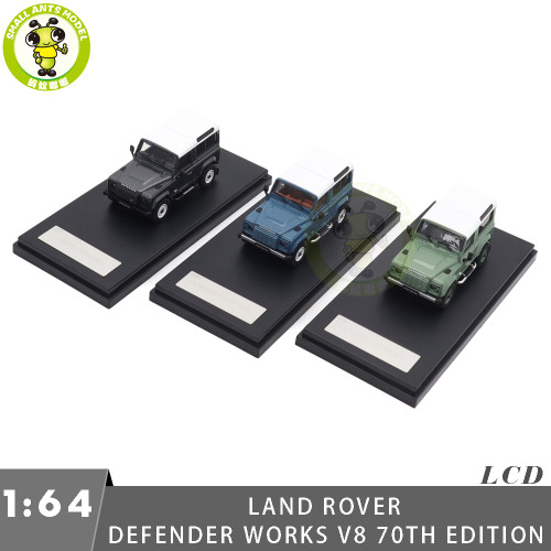 1/64 LCD Land Rover Defender 90 Works V8 70th 2017 Diecast Model Toy Car Gifts For Friends
