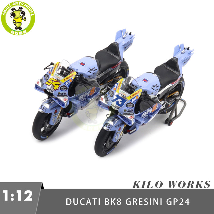 1/12 Kiloworks TEAM BK8 Gresini MOTOGP 2025 Spain GP Ducati Desmosedici GP24 Diecast Motorcycle Model Toys Gifts For Father Friends