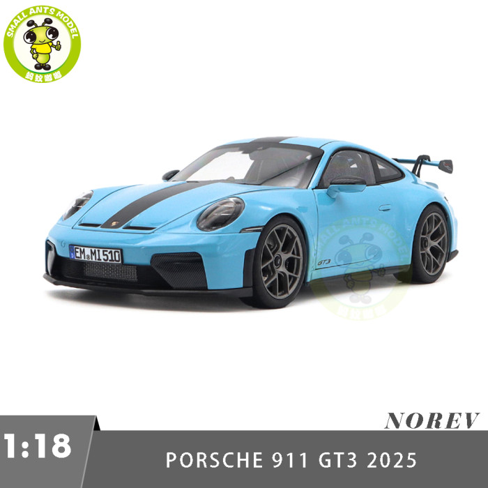 1/18 Porsche 911 GT3 2025 Norev 187000 Gulf Blue Diecast Model Toys Car Gifts For Friends Father