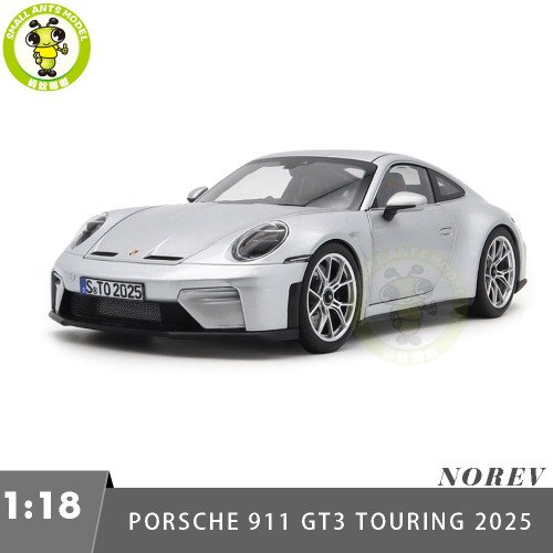 1/18 Porsche 911 GT3 Touring 2025 Norev 187002 GT Silver Diecast Model Toys Car Gifts For Husband Boyfriend Father
