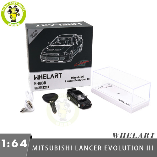 1/64 Whelart Mitsubishi Lancer Evolution III EVO 3 Lighting Function Diecast Model Toy Car Gifts For Friends