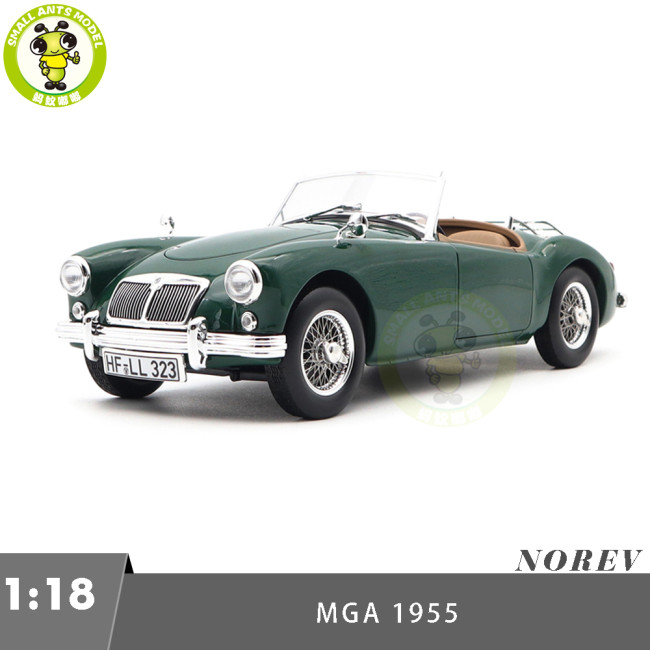 1/18 MG MGA 1955 Roadster Norev 182610 British Racing Green Diecast Model Toys Car Boys Girls Gifts