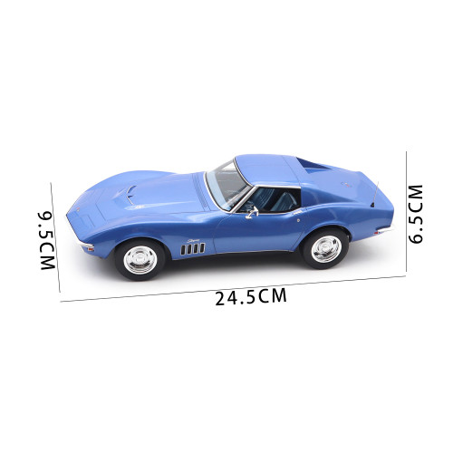 1/18 Chevrolet Corvette 1969 Norev 189034 LeMans Blue Metallic Diecast Model Toys Car Boys Girls Gifts