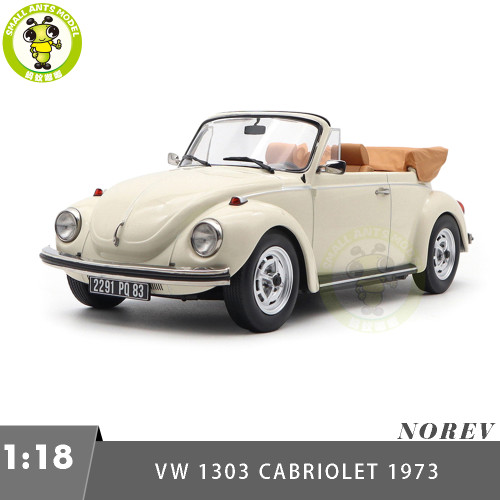 1/18 VW Volkswagen 1303 1973 Beetle Cabriolet Norev 188535 Cream White Diecast Model Toys Car Boys Girls Gifts