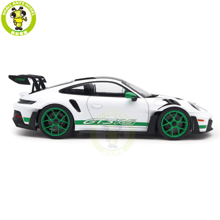 1/12 Porsche 911 GT3 RS Weissach Pack 2022 Tribute To Carrera RS Norev 127535 White/Python Green Diecast Model Toy Car Gifts For Friends