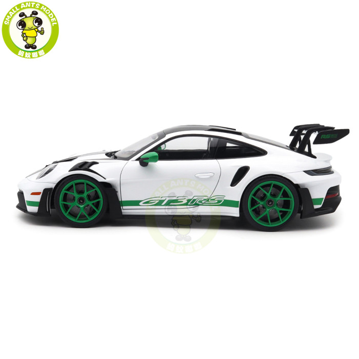 1/12 Porsche 911 GT3 RS Weissach Pack 2022 Tribute To Carrera RS Norev 127535 White/Python Green Diecast Model Toy Car Gifts For Friends