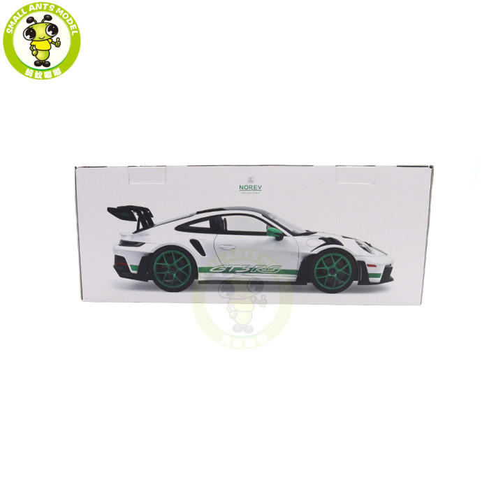 1/12 Porsche 911 GT3 RS Weissach Pack 2022 Tribute To Carrera RS Norev 127535 White/Python Green Diecast Model Toy Car Gifts For Friends