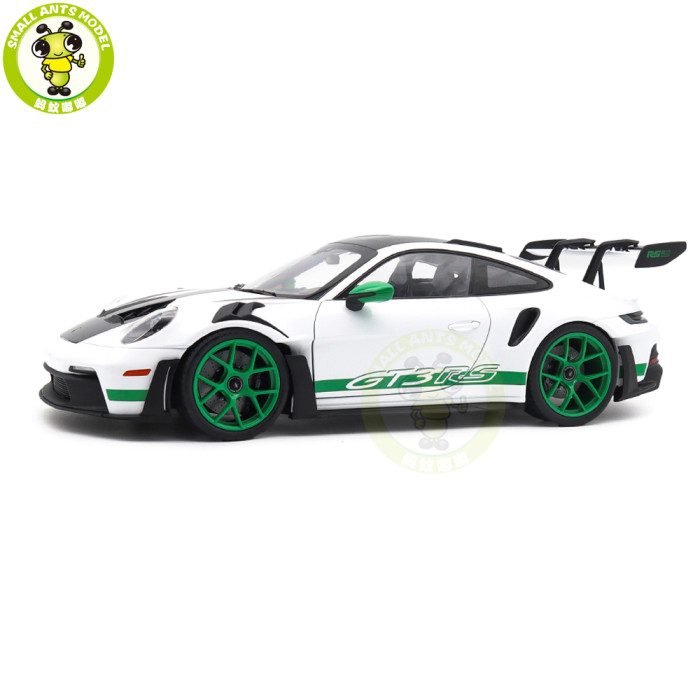 1/12 Porsche 911 GT3 RS Weissach Pack 2022 Tribute To Carrera RS Norev 127535 White/Python Green Diecast Model Toy Car Gifts For Friends