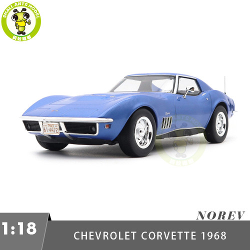 1/18 Chevrolet Corvette 1969 Norev 189034 LeMans Blue Metallic Diecast Model Toys Car Boys Girls Gifts
