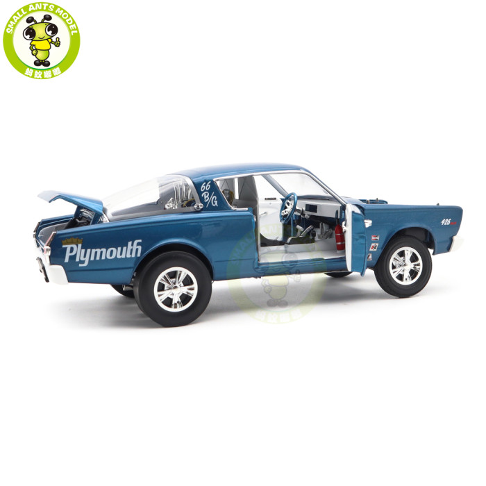 1/18 Chrysler 1966 Plymouth Barracuda Southern Speed ACME Diecast Model Car Toys Gifts
