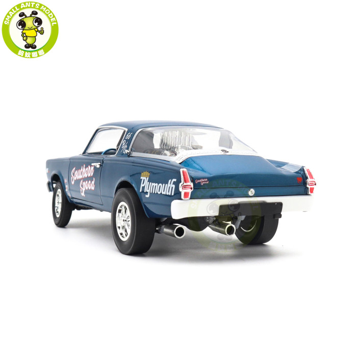 1/18 Chrysler 1966 Plymouth Barracuda Southern Speed ACME Diecast Model Car Toys Gifts