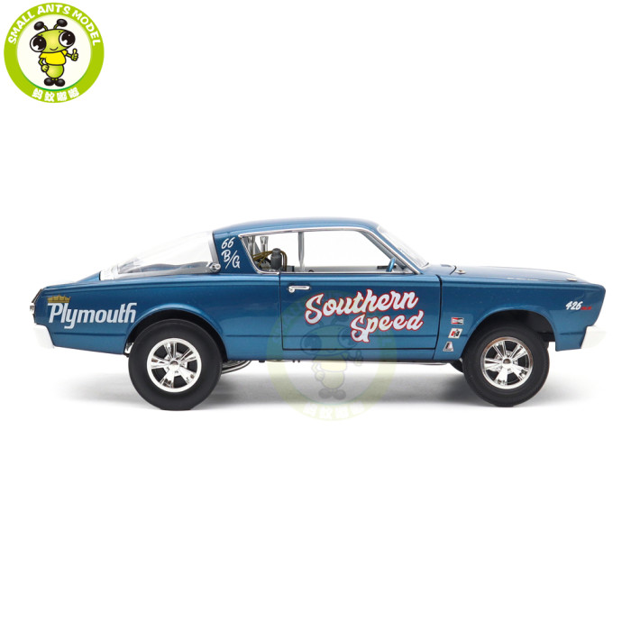 1/18 Chrysler 1966 Plymouth Barracuda Southern Speed ACME Diecast Model Car Toys Gifts