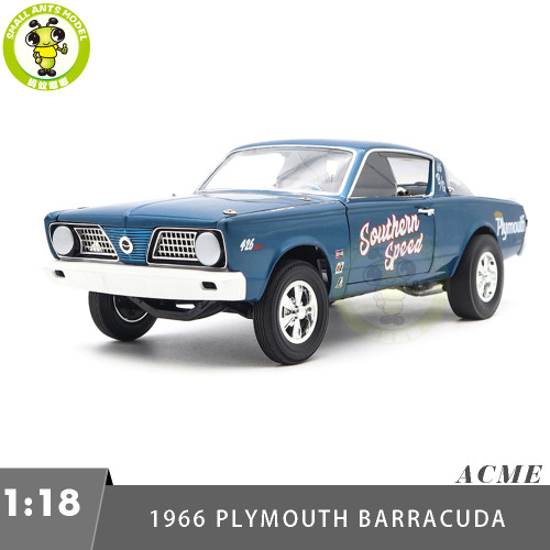 1/18 Chrysler 1966 Plymouth Barracuda Southern Speed ACME Diecast Model Car Toys Gifts