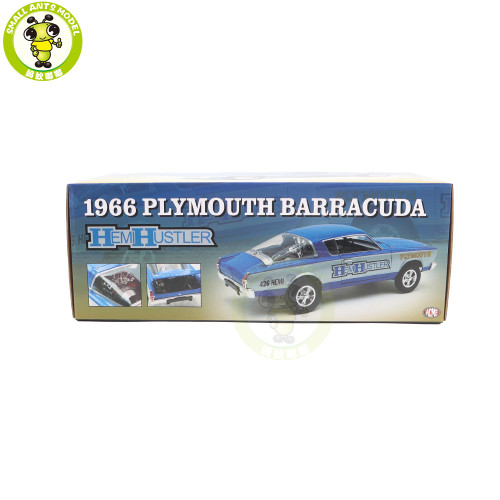 1/18 Chrysler 1966 Plymouth Barracuda HEMI HUSTLER ACME Diecast Model Car Toys Gifts