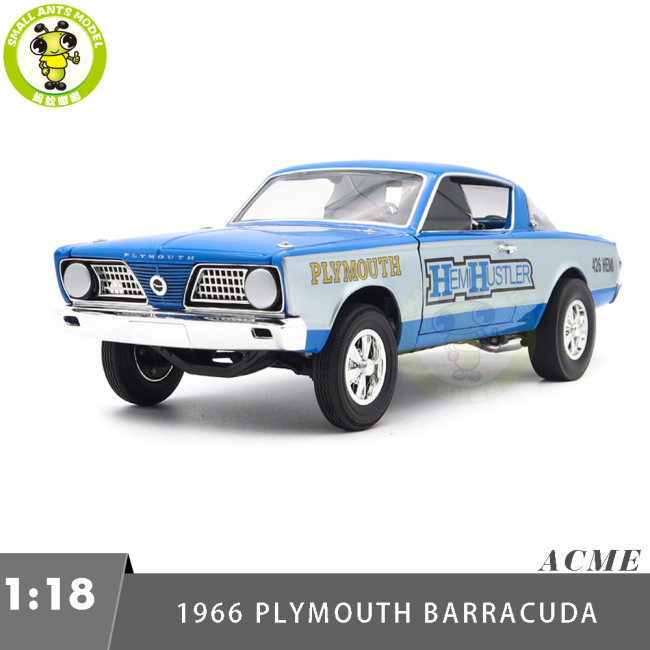 1/18 Chrysler 1966 Plymouth Barracuda HEMI HUSTLER ACME Diecast Model Car Toys Gifts