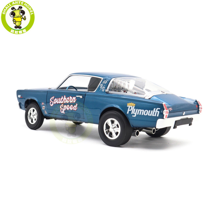1/18 Chrysler 1966 Plymouth Barracuda Southern Speed ACME Diecast Model Car Toys Gifts