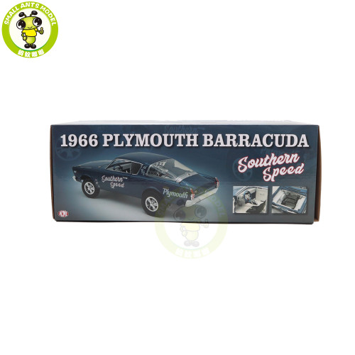 1/18 Chrysler 1966 Plymouth Barracuda Southern Speed ACME Diecast Model Car Toys Gifts