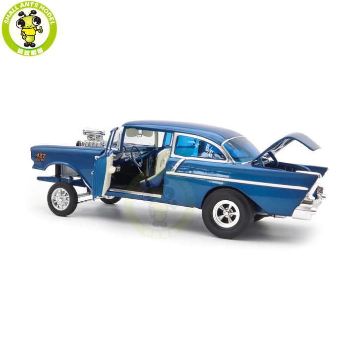 1/18 1957 Chevrolet 150 Gasser Blue ACME Diecast Model Car Toys Gifts