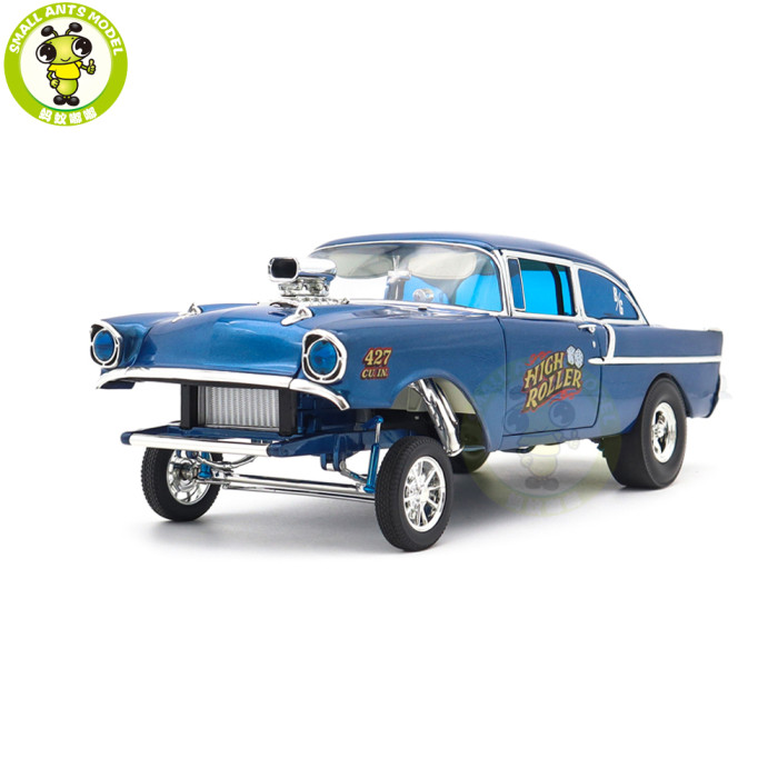 1/18 1957 Chevrolet 150 Gasser Blue ACME Diecast Model Car Toys Gifts