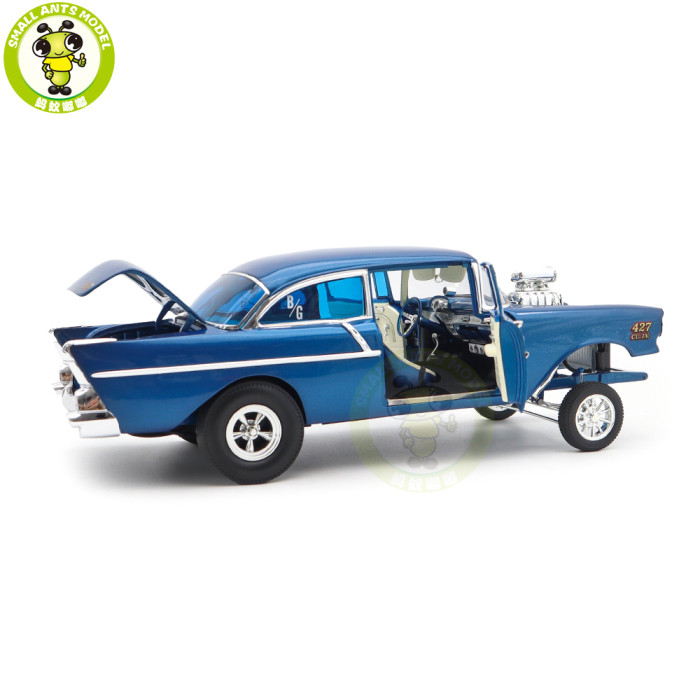 1/18 1957 Chevrolet 150 Gasser Blue ACME Diecast Model Car Toys Gifts