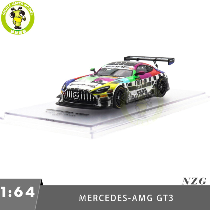 1/64 Mercedes AMG GT3 EVO II NZG Kiloworks Diecast Model Toy Cars Gifts For Father Friends