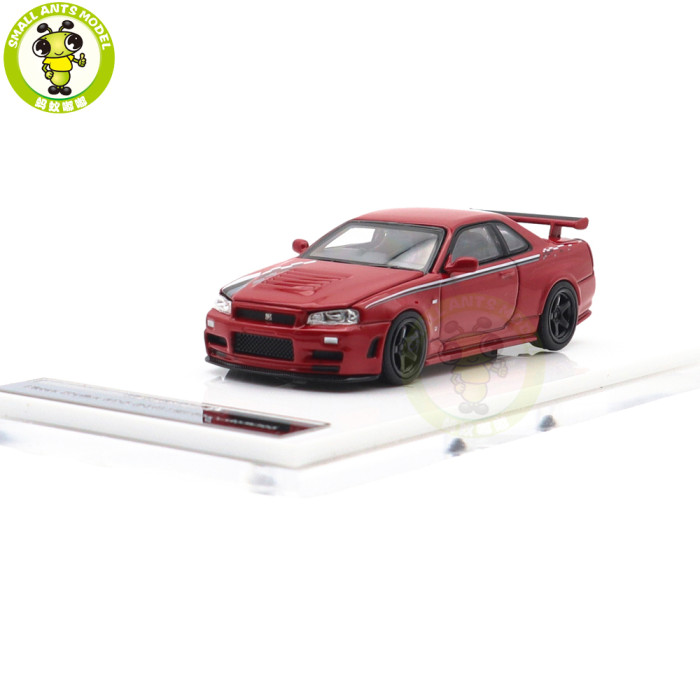 1/64 MOTORHELIX Nissan Skyline GT-R R34 NISMO Diecast Model Toy Car Gifts For Father Friends