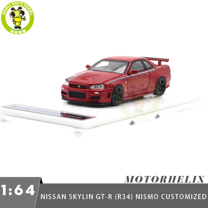 1/64 MOTORHELIX Nissan Skyline GT-R R34 NISMO Diecast Model Toy Car Gifts For Father Friends