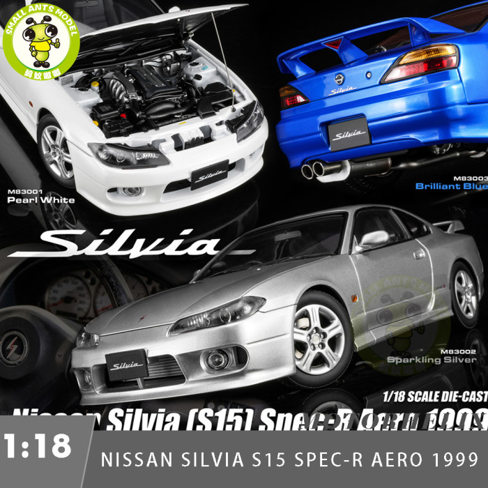 Pre-order 1/18 MOTORHELIX Nissan Silvia S15 Spec-R Aero 1999 Diecast Model Toy Car Gifts For Father Friends