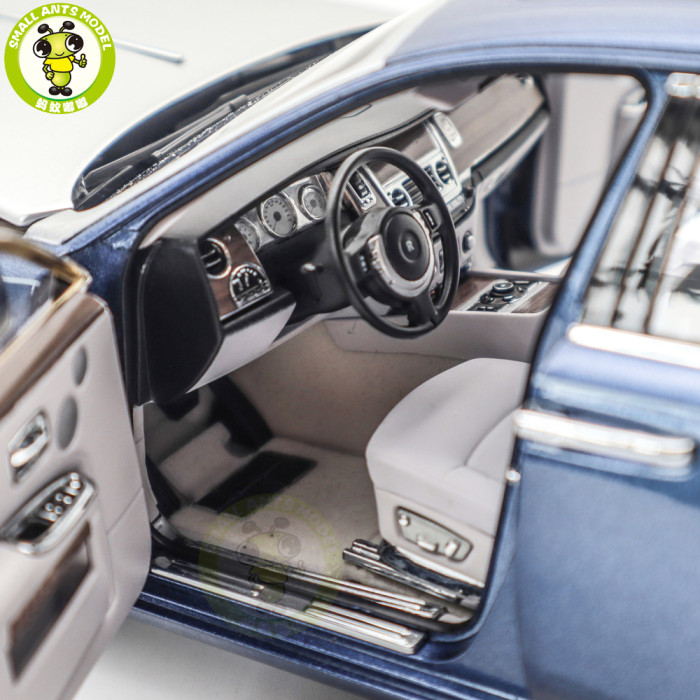 1/18 Rolls-Royce Ghost Kyosho 08802MBS Blue/Silver Diecast Model Toy Car Gifts For Father Friends