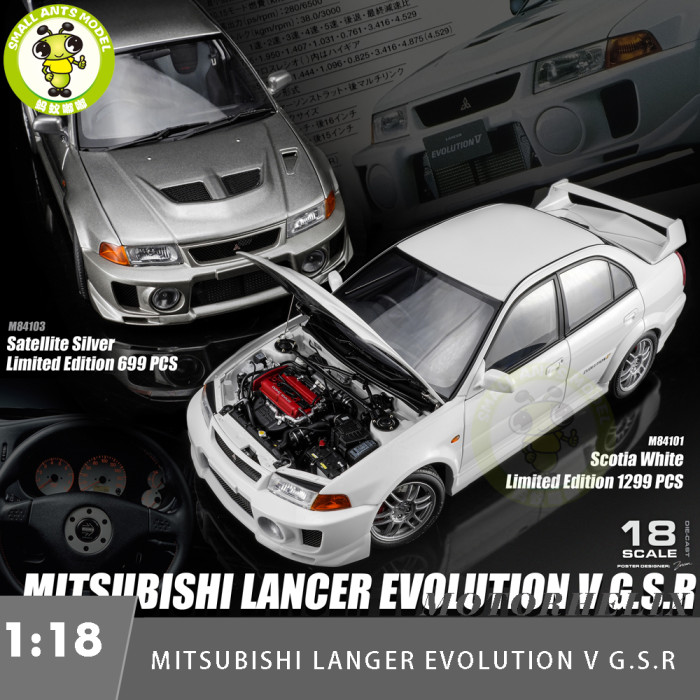 Pre-order 1/18 MOTORHELIX Mitsubishi Lancer Evolution EVO V 5 GSR Diecast Model Toy Car Gifts For Father Friends