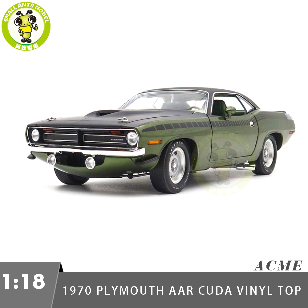 1/18 1970 Plymouth AAR Cuda ACME Ivy Green Diecast Model Car Toys