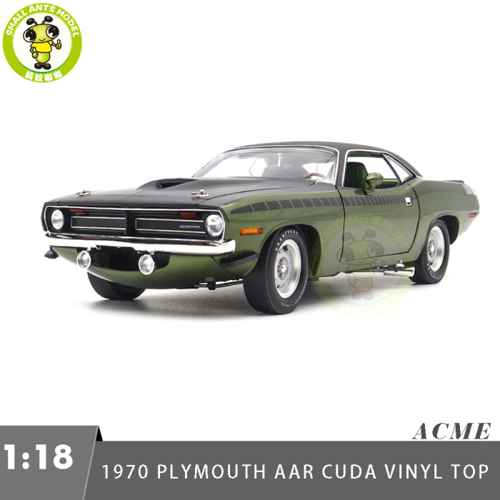 1/18 1970 Plymouth AAR Cuda ACME Ivy Green Diecast Model Car Toys Gifts