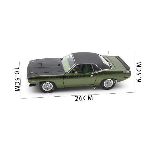 1/18 1970 Plymouth AAR Cuda ACME Ivy Green Diecast Model Car Toys Gifts