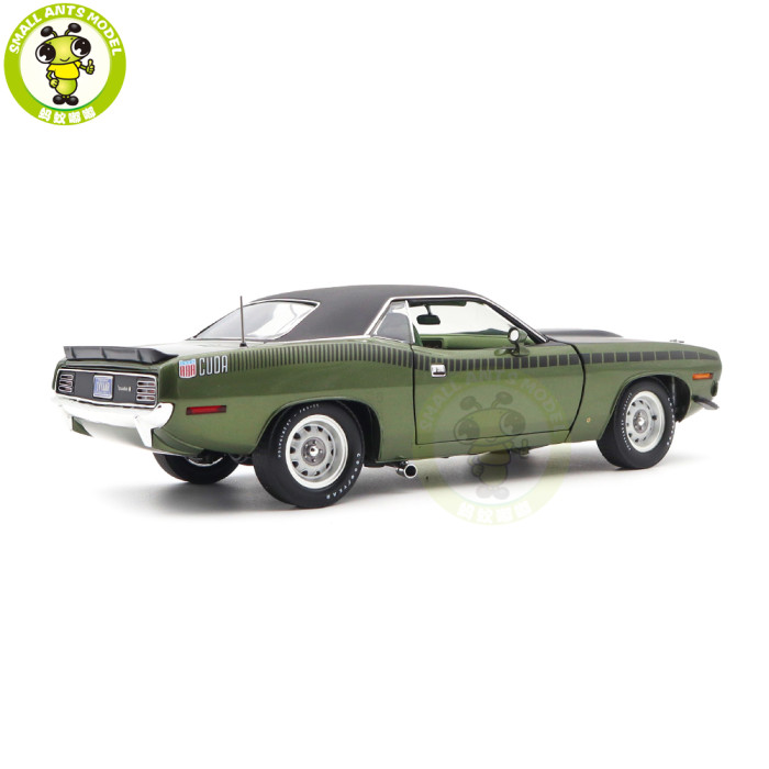 1/18 1970 Plymouth AAR Cuda ACME Ivy Green Diecast Model Car Toys Gifts