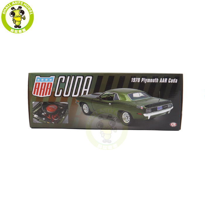 1/18 1970 Plymouth AAR Cuda ACME Ivy Green Diecast Model Car Toys Gifts