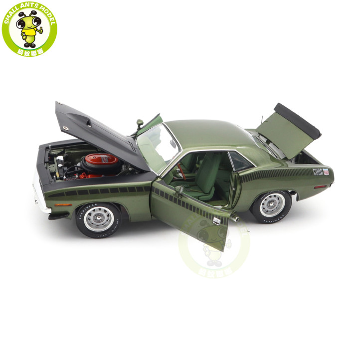 1/18 1970 Plymouth AAR Cuda ACME Ivy Green Diecast Model Car Toys Gifts