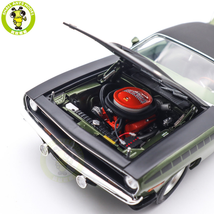 1/18 1970 Plymouth AAR Cuda ACME Ivy Green Diecast Model Car Toys Gifts