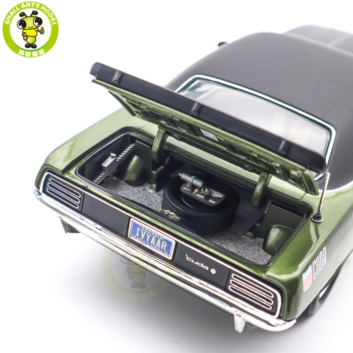 1/18 1970 Plymouth AAR Cuda ACME Ivy Green Diecast Model Car Toys Gifts