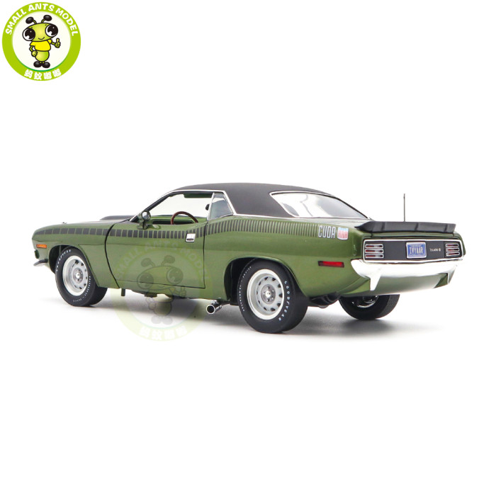 1/18 1970 Plymouth AAR Cuda ACME Ivy Green Diecast Model Car Toys Gifts