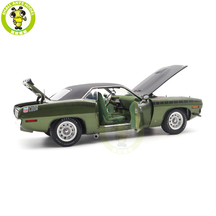 1/18 1970 Plymouth AAR Cuda ACME Ivy Green Diecast Model Car Toys Gifts