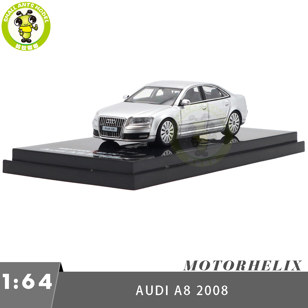 1/64 MOTORHELIX Audi A8 2008 Diecast Model Toy Car Gifts For