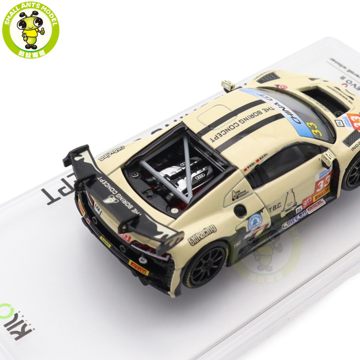 1/64 Kiloworks Audi R8 LMS GT3 EVO II 2025 Scherer Sport PHX Diecast Model Toys Car Boys Girls Gifts