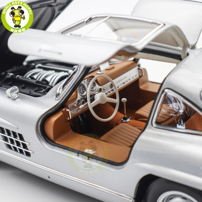 1/18 Mercedes Benz 300SL 300 SL Type W198 1954 Norev 183857 Silver Diecast Model Car